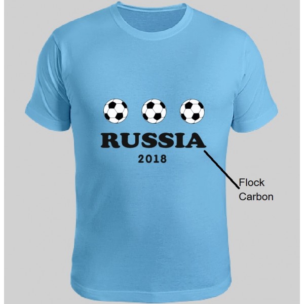 Футболка заклепками ,карбоном и флоком Три мяча-Россия